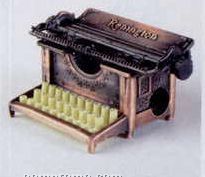 Early American Bronze Metal Pencil Sharpener - Typewriter