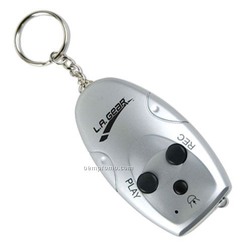 Keychain Flashlight W/ Voice Recorder - Silver