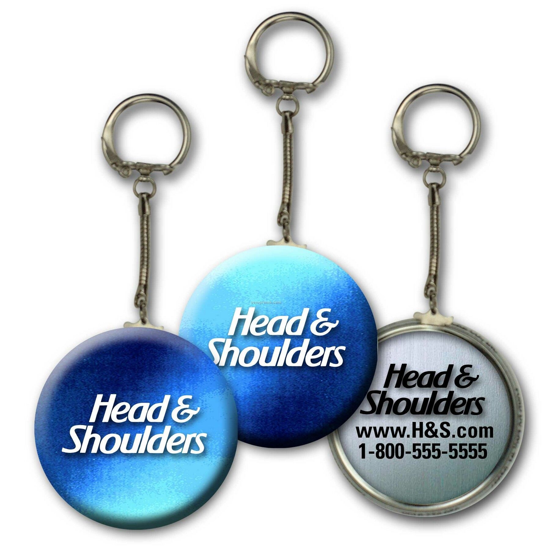 Metallic Key Chain W/ 3d Lenticular Changing Colors Effects (Imprinted)