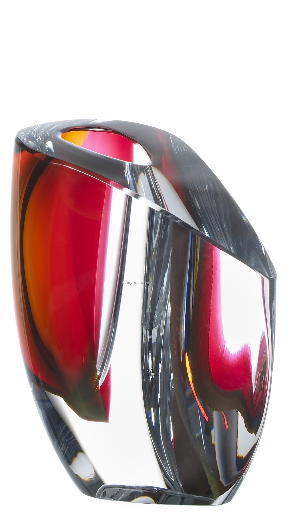 Mirage Small Glass Vase By Goran Warff (Grey & Red)