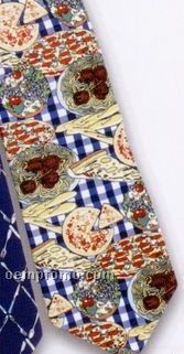 Polyester Italian Food Pattern Restaurant Tie - Pattern Style H