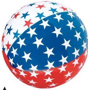16" Inflatable Patriotic Star Beach Ball (All Six Panel W/ Stars)