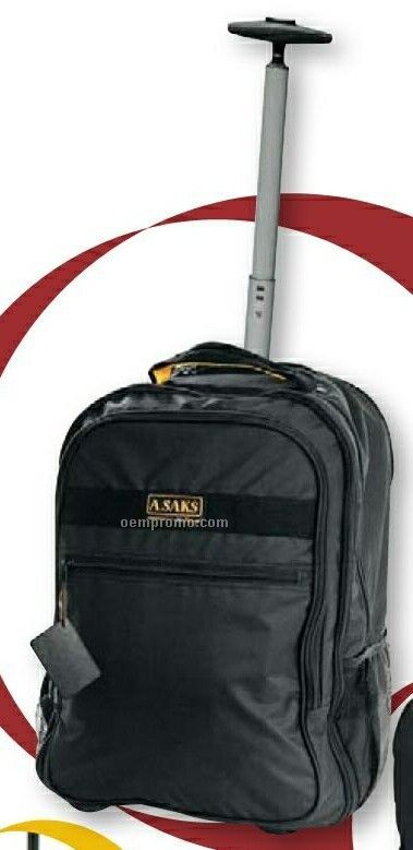 A Saks Expandable Trolley Laptop Backpack