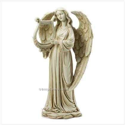 Angel With Harp Sculpture