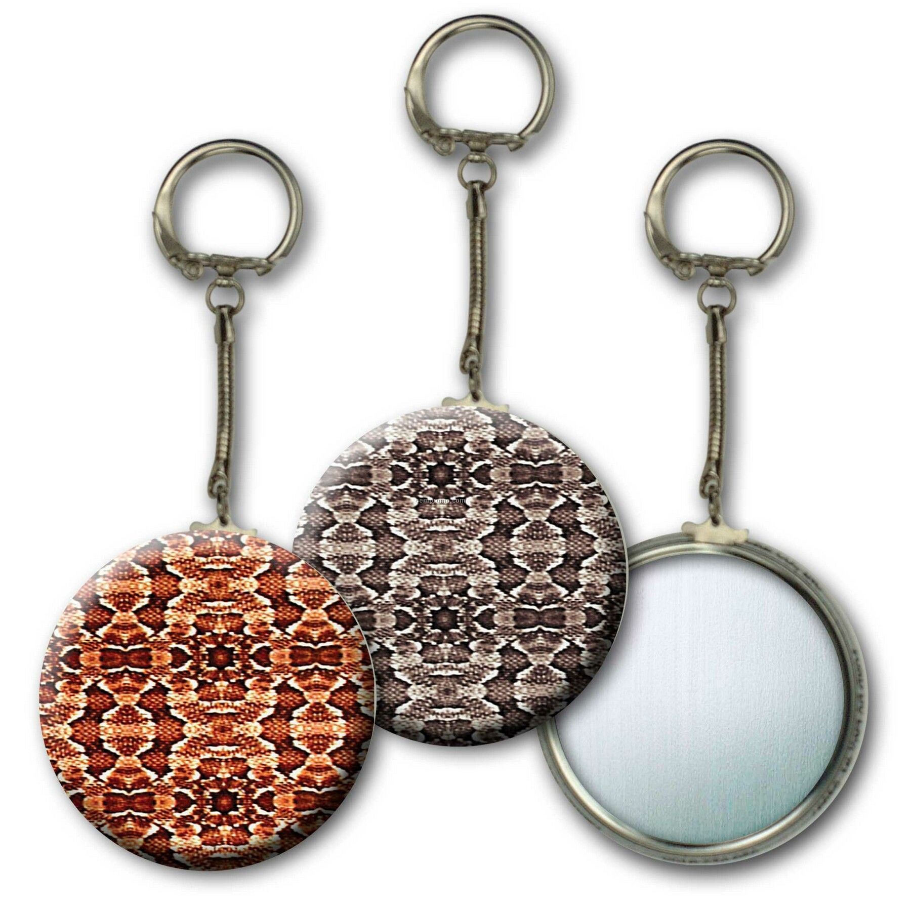 Metallic Key Chain W/3d Lenticular Snake Skin Print (Blanks)