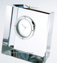 Slanted Block Crystal Clock Award