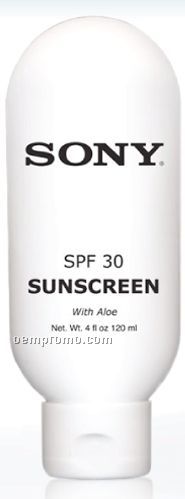 4 Oz. Spf 30 Sunscreen Flip Top Bottle W/ Custom Imprint