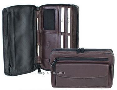 Black Plonge Leather Personal Clutch Case