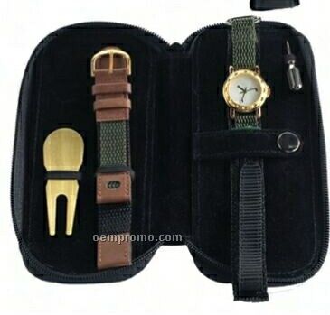 Ladies Gold Watch And Divot Set