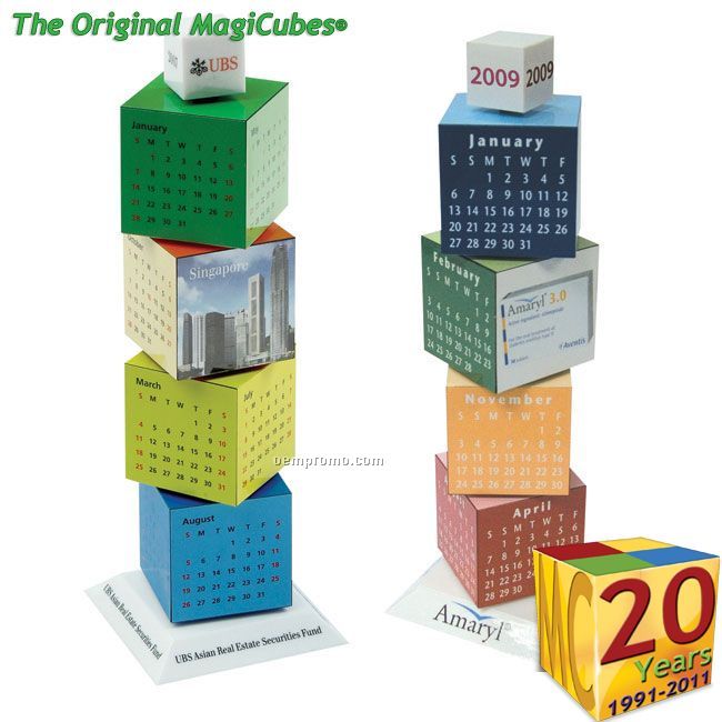 Magic Cubes Revolving Calendar Tower