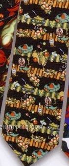 Polyester Mexican Food Pattern Restaurant Tie - Style K