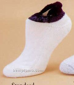 Standard Thickness Orlon Ped Style Socks W/Contrast Trim