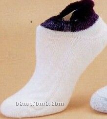 Standard Thickness Orlon Ped Style Socks W/Contrast Trim