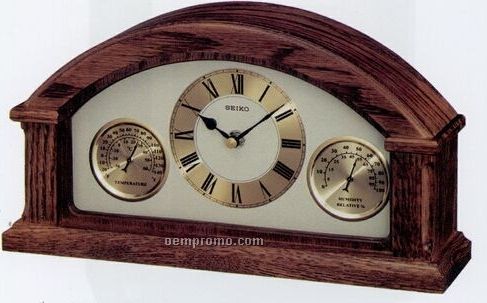 Seiko Automatic World Timer Mantel Clock W/ Curved Top - 6 3/8