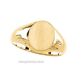 14ky 10x8 Ladies' Oval Signet Ring