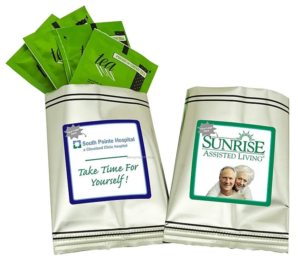 Healthcare Green Tea Sampler W/ Gold Foil Packaging (Printed Label)