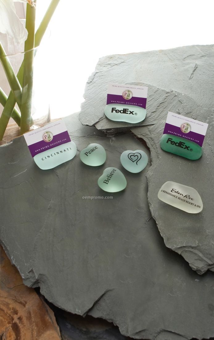 Sea Glass / Recycled Glass Heart Shape Stones