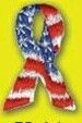 Suntex Stock Peel & Stick Embroidered Applique - Patriotic Awareness Ribbon