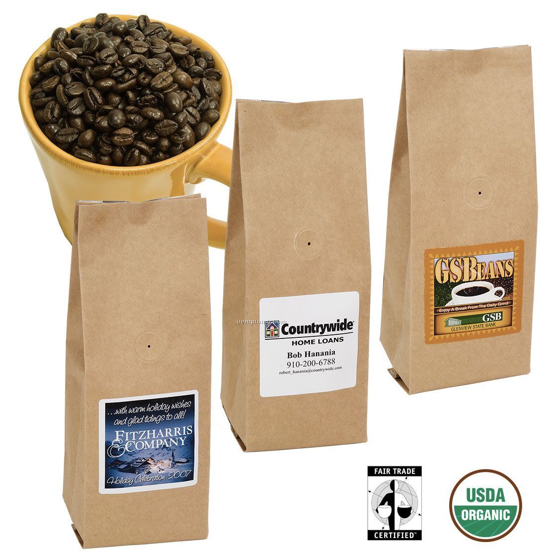 8 Oz. Organic Fair Trade Coffee (Printed Label)