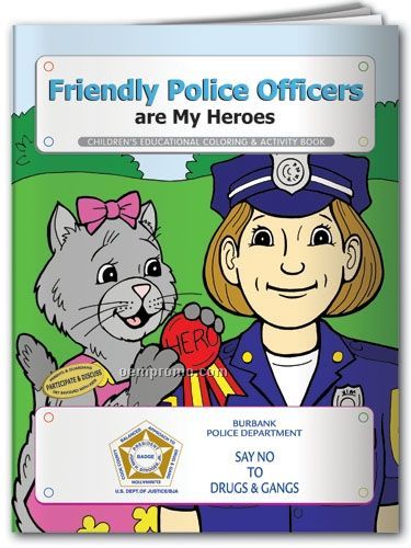 Action Pack Color Book W/ Crayons & Sleeve - Police Officers Are My Heroes