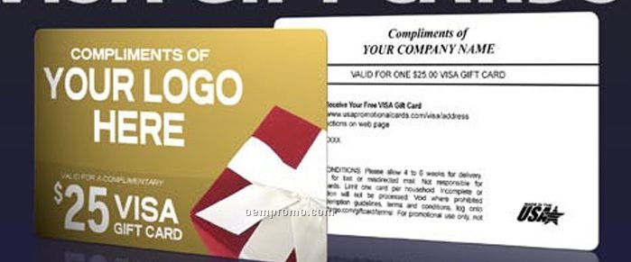 Custom Branded $10.00 Visa Gift Card