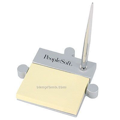 Puzzle Piece Connectable Memo Pad & Pen Holder With Pen