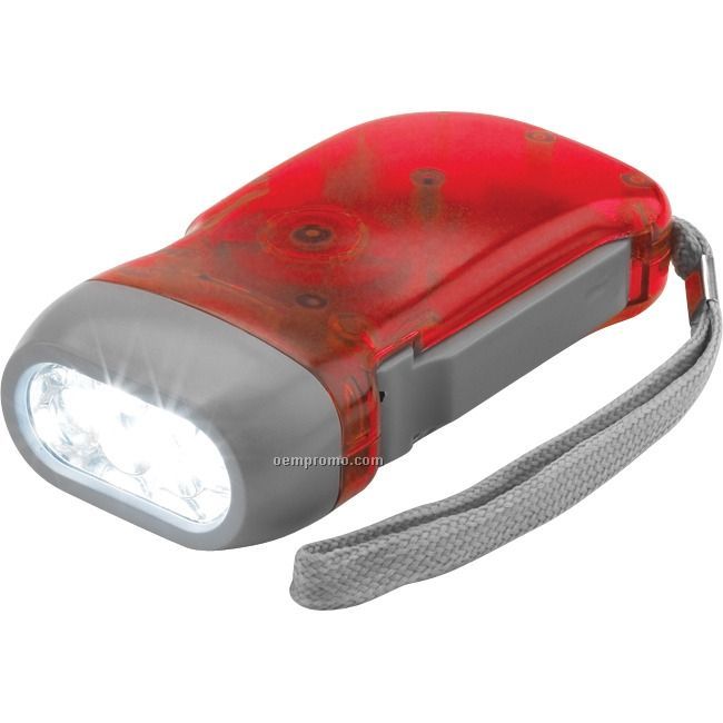 Red 3 LED Press Flashlight
