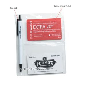 Badge Holder W/ Pen Slot & Business Card Pocket (Blank)