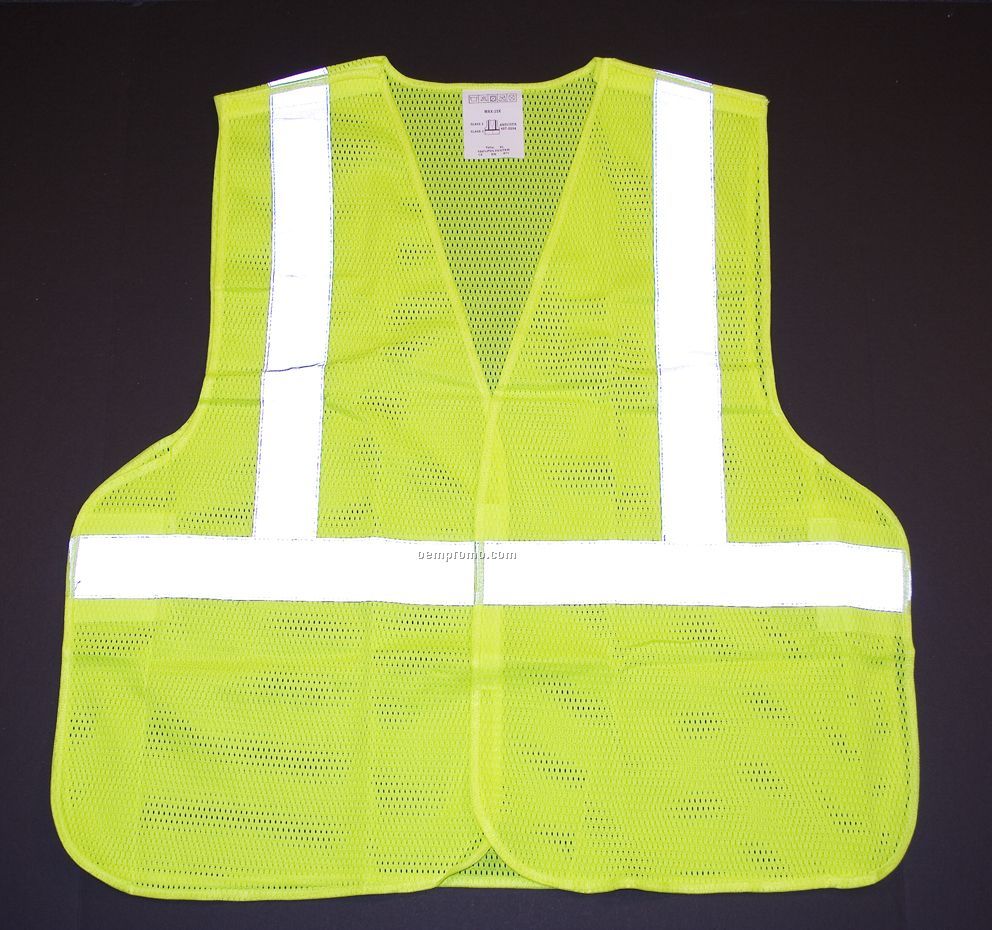 Class 2 Safety Vest With 5-point Break-away Safety Feature - Green