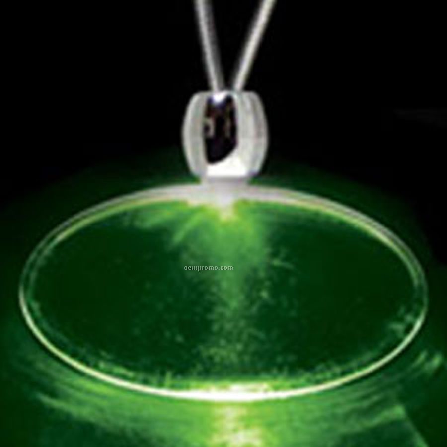 Green Acrylic Oval Pendant Light Up Necklace