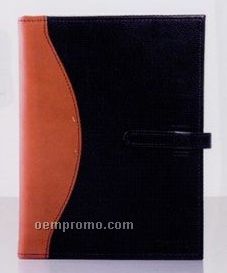 Signature Series Two Tone Leather Memofolio-two Piece Design