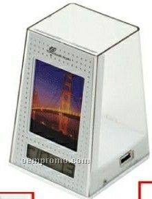 Stationary Bin W/ Built-in 5 Ports USB Hub, Alarm Clock, Photo Slot, Light