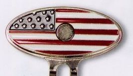 Stock Us Flag Hat Clip W/ Ball Marker