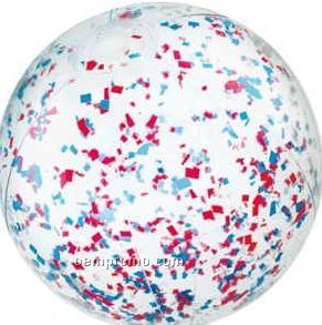 16" Inflatable Patriotic Glitter Beach Ball