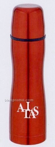 22 Oz. Red Thermos Bottle With Curved Body