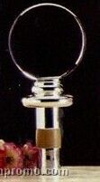 4" Crystal Wine Bottle Stopper W/ Round Ring