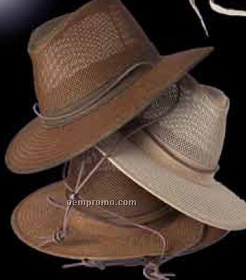Fedora Style Hat W/Mesh Crown