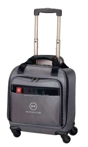 Black Avolve Wheeled Overnight Companion Tote Bag W/ Retractable Handle