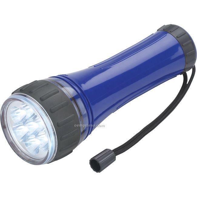 Blue Plastic 7 LED Flashlight