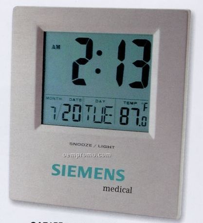 Desktop Calendar Alarm Clock With Thermometer