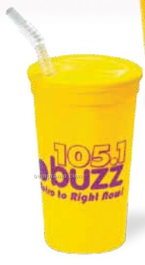 Straw Slotted Lid For Smooth 12 Oz. Stadium Cup