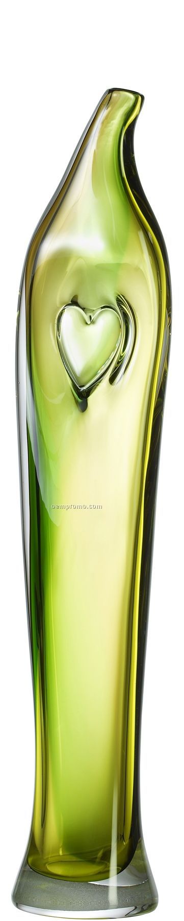 Bali Tall Glass Bud Vase With Heart Inset By Kjell Engman