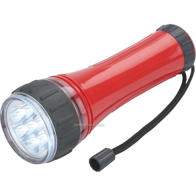 Red Plastic 7 LED Flashlight