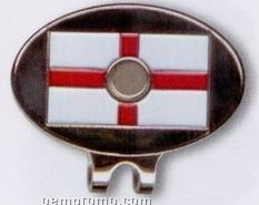 Stock England Flag Hat Clip W/ Ball Marker