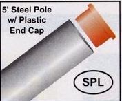 5' Steel Pole Tool W/ Plastic End Cap