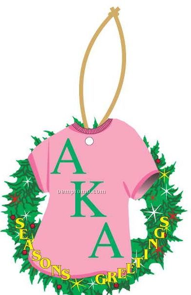 Alpha Kappa Alpha Sorority Shirt Wreath Ornament / Mirror Back (3 Sq. Inch)