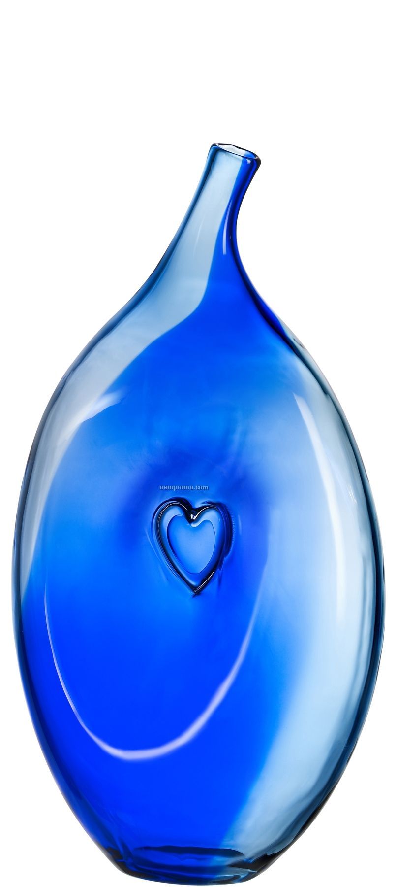 Bali Oval Glass Vase With Heart Inset By Kjell Engman