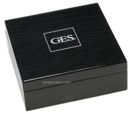 Black High Lacquer Finish Box With Carbon Finish Look