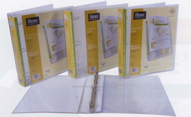 Clear 3 Ring Binder With 1/2" Ring & Removable Spine Pocket