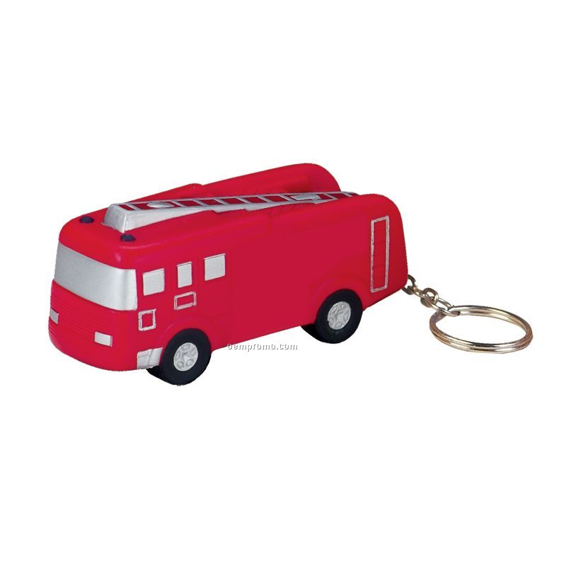 Fire Truck Squeeze Toy Key Chain